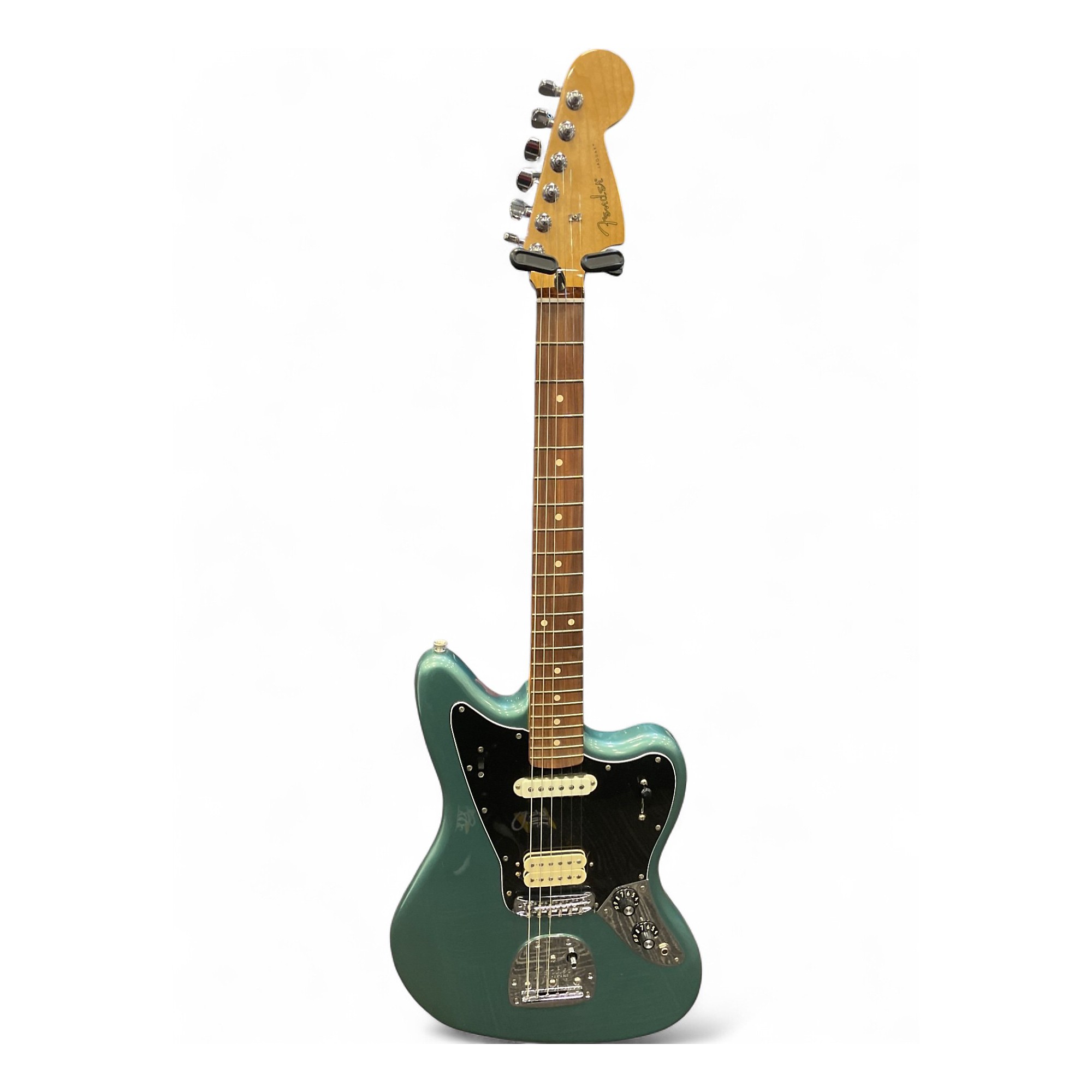 Used Fender Jaguar Apple Green Solid Body Electric Guitar