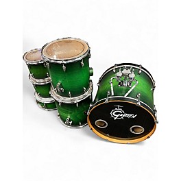 Used Gretsch Drums 6 Piece Catalina Maple Satin Emerald Green Drum Kit