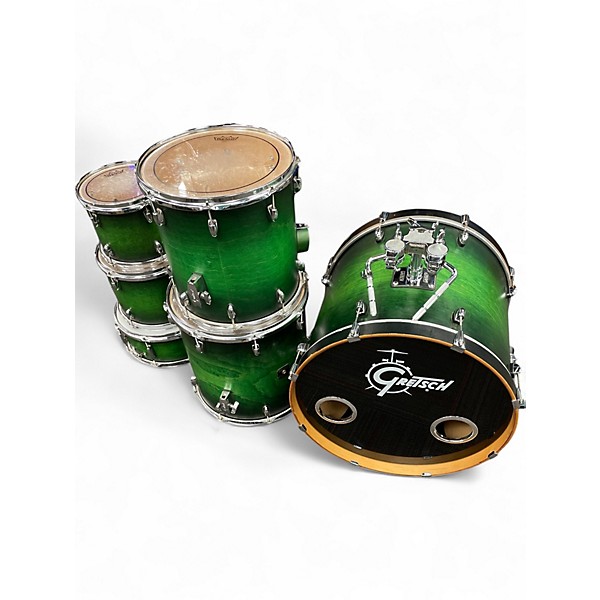 Used Gretsch Drums 6 Piece Catalina Maple Satin Emerald Green Drum Kit