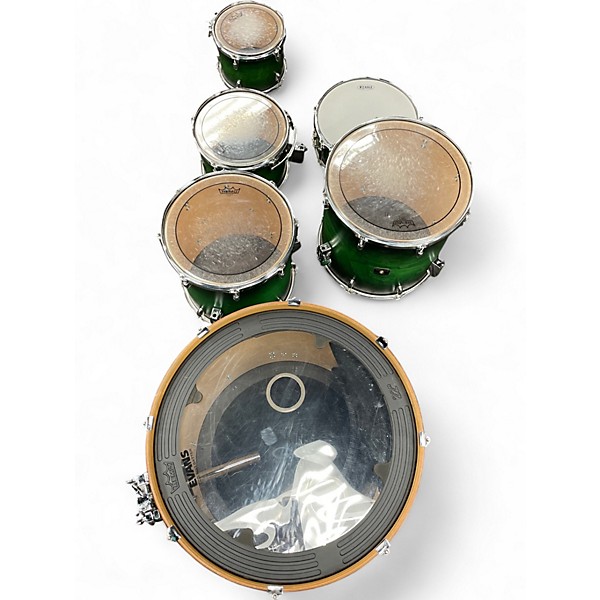 Used Gretsch Drums 6 Piece Catalina Maple Satin Emerald Green Drum Kit