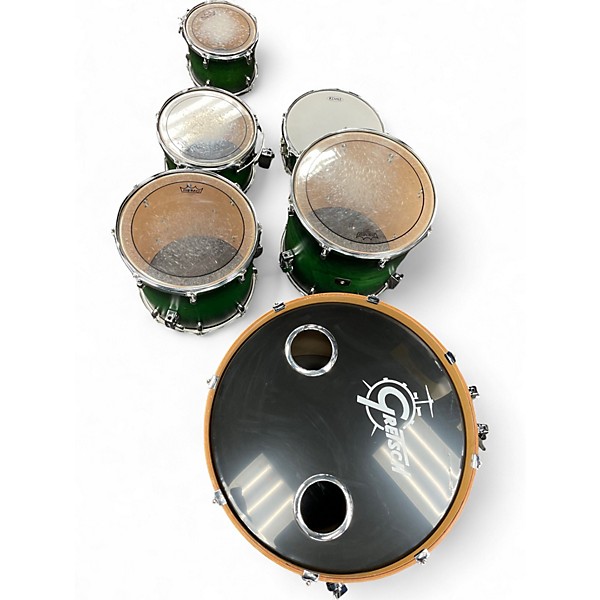 Used Gretsch Drums 6 Piece Catalina Maple Satin Emerald Green Drum Kit