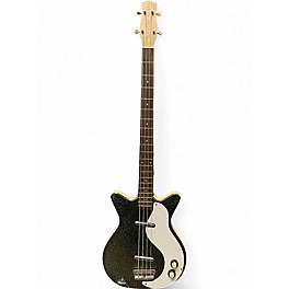 Vintage 1990s Danelectro 59DC Reissue Silver Sparkle Electric Bass Guitar