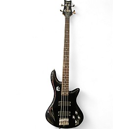 Used Schecter Guitar Research Stiletto Deluxe 4 String Black Electric Bass Guitar