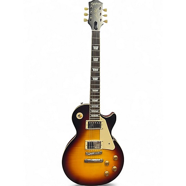 Used 2020 Epiphone 1959 Reissue Les Paul Standard 3 Tone Sunburst Solid Body Electric Guitar