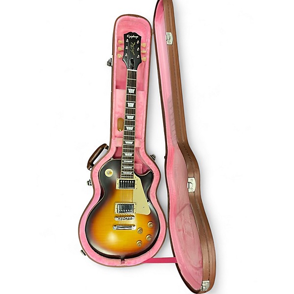 Used 2020 Epiphone 1959 Reissue Les Paul Standard 3 Tone Sunburst Solid Body Electric Guitar