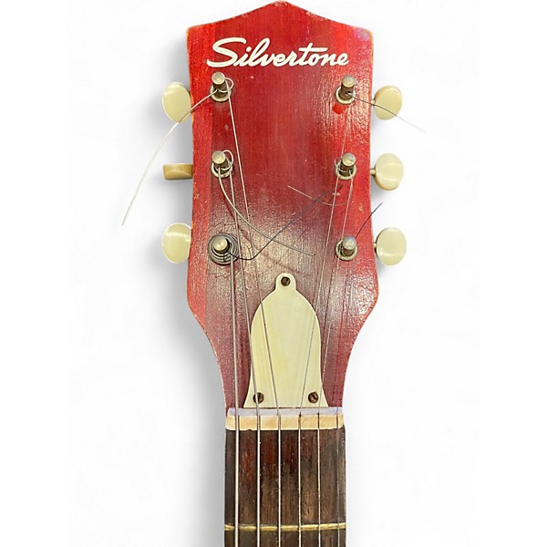 Used Silvertone 60s 1410 Model red and white Solid Body Electric Guitar