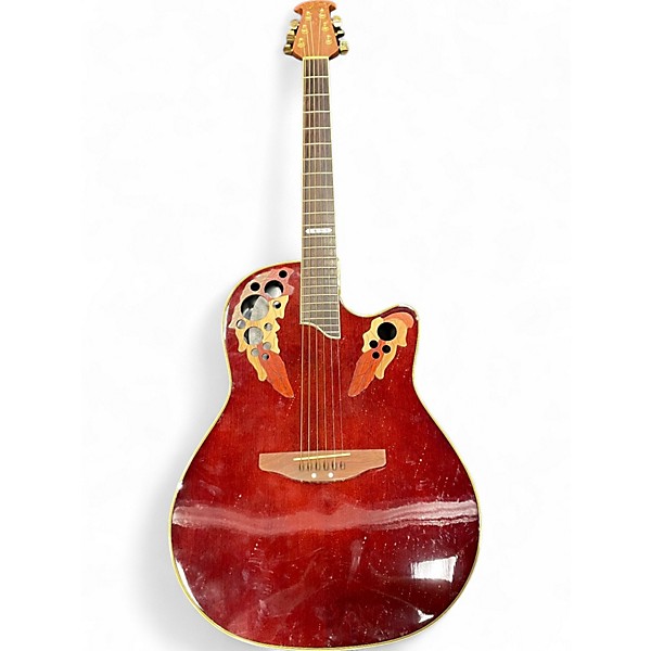 Used Ovation CS257 Celebrity Red Acoustic Electric Guitar