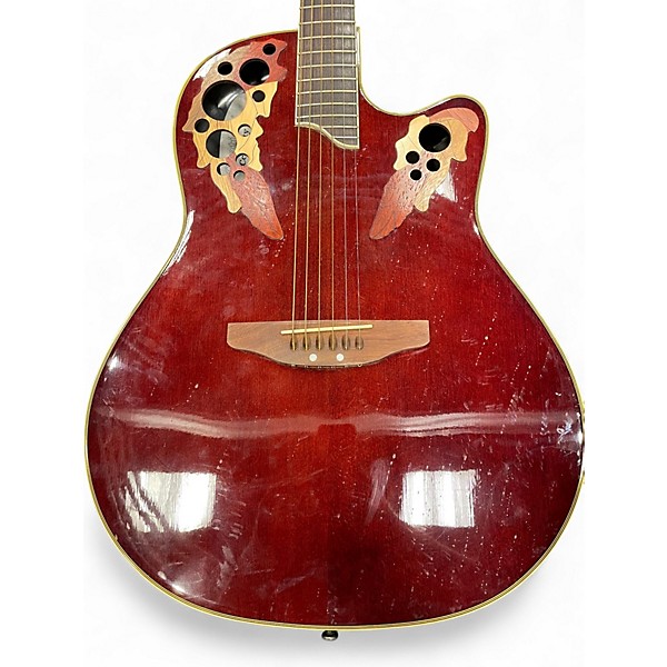 Used Ovation CS257 Celebrity Red Acoustic Electric Guitar