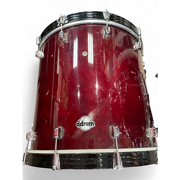 Used 2000s ddrum 4 Piece Maple/Ash Dominion Custom Trans Red Drum Kit