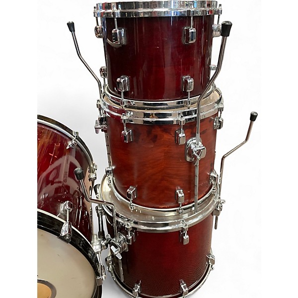 Used 2000s ddrum 4 Piece Maple/Ash Dominion Custom Trans Red Drum Kit