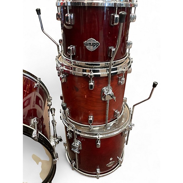 Used 2000s ddrum 4 Piece Maple/Ash Dominion Custom Trans Red Drum Kit