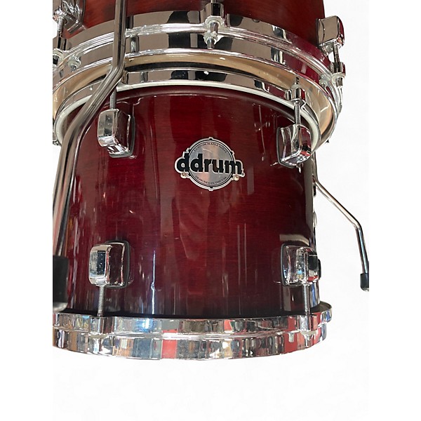 Used 2000s ddrum 4 Piece Maple/Ash Dominion Custom Trans Red Drum Kit