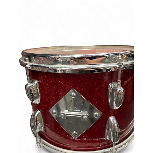 Vintage 1960s Slingerland 3 Piece Bop Red Sparkle Drum Kit
