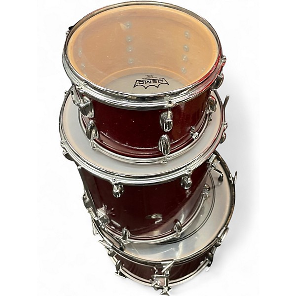 Vintage 1960s Slingerland 3 Piece Bop Red Sparkle Drum Kit