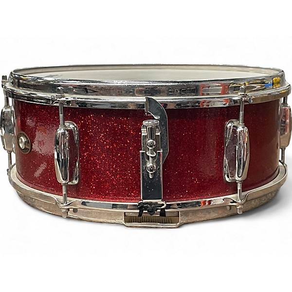 Vintage 1960s Slingerland 5.5X14 Snare Red Sparle Drum