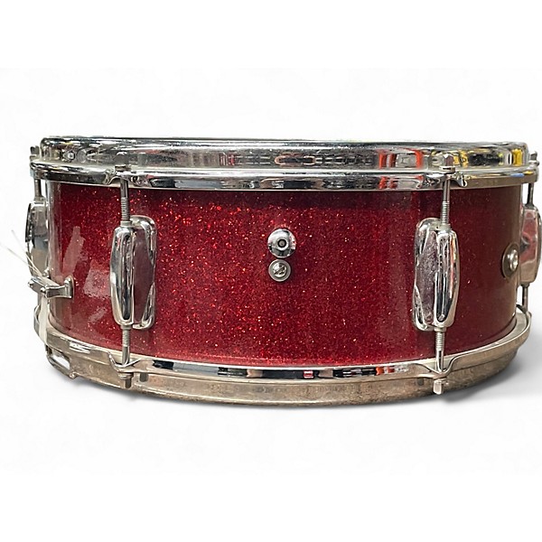 Vintage 1960s Slingerland 5.5X14 Snare Red Sparle Drum