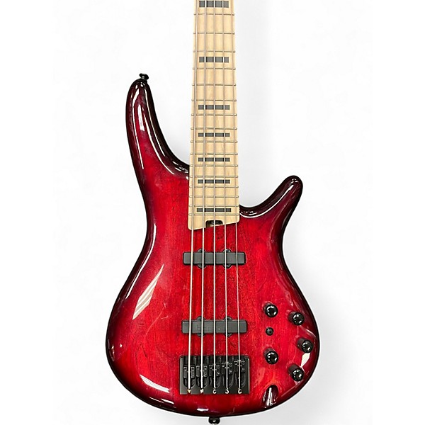 Used Ibanez ANB205 Adam Nitti Signature Trans Red Electric Bass Guitar