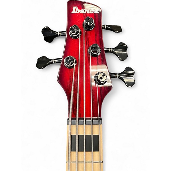 Used Ibanez ANB205 Adam Nitti Signature Trans Red Electric Bass Guitar