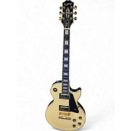 Used 2020s Epiphone Les Paul Custom Blackback Antique Ivory Solid Body Electric Guitar