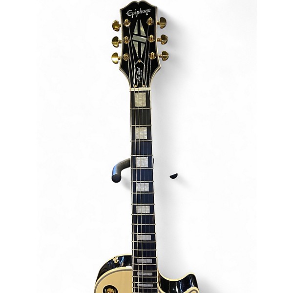 Used 2020s Epiphone Les Paul Custom Blackback Antique Ivory Solid Body Electric Guitar