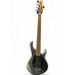 Used Ernie Ball Music Man Stingray 5 H Silver Electric Bass Guitar