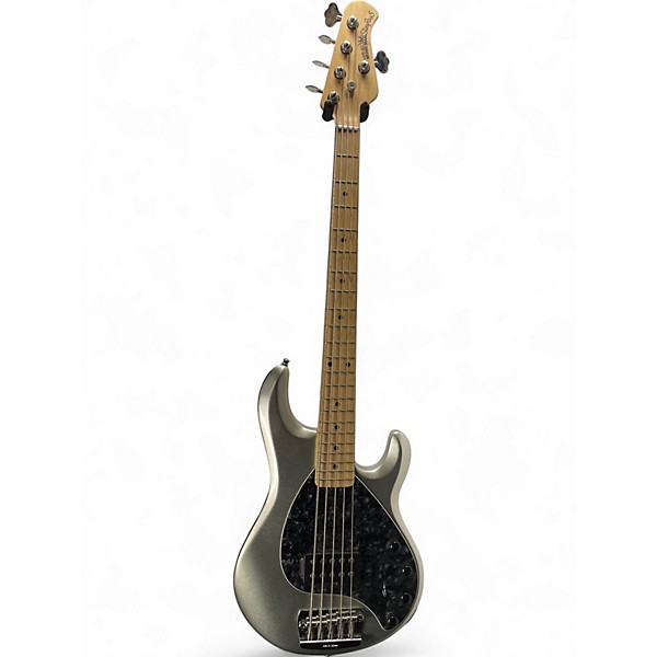 Used Ernie Ball Music Man Stingray 5 H Silver Electric Bass Guitar