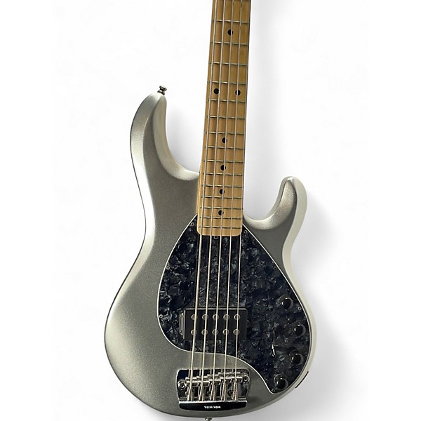 Used Ernie Ball Music Man Stingray 5 H Silver Electric Bass Guitar