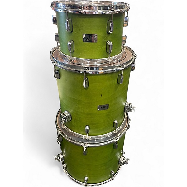 Used SJC Drums 4 Piece Custom Satin Gremlin Green Drum Kit