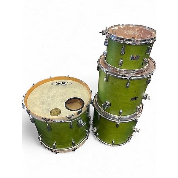 Used SJC Drums 4 Piece Custom Satin Gremlin Green Drum Kit