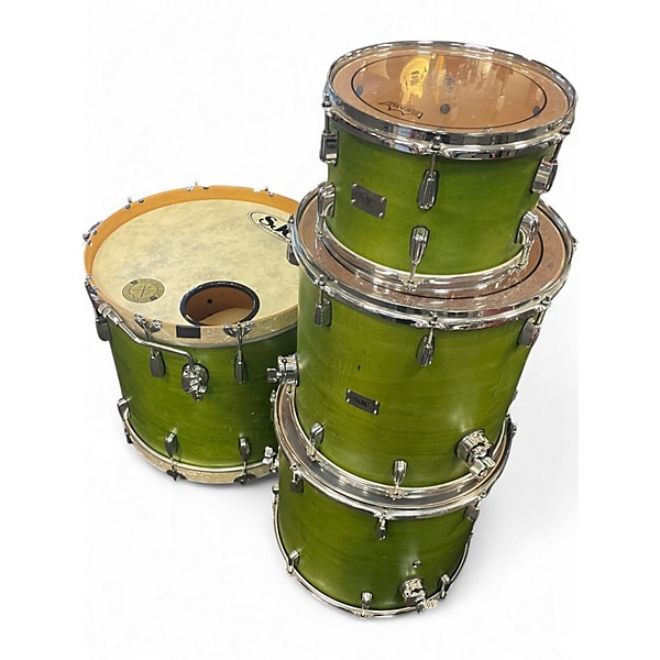 Used SJC Drums 4 Piece Custom Satin Gremlin Green Drum Kit