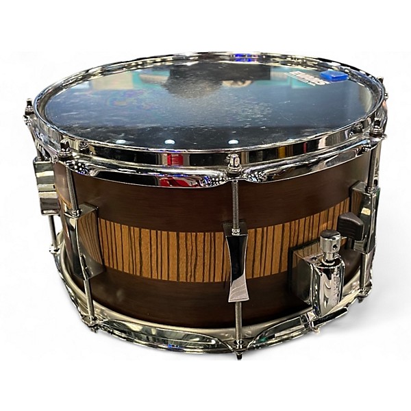 Used Pork Pie 13in Exotic Rosewood Zebrawood Snare Drum ZEBRAWOOD Drum