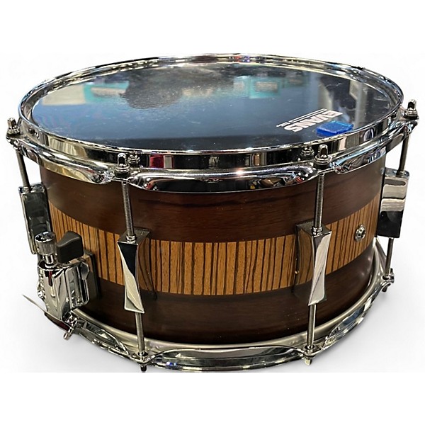 Used Pork Pie 13in Exotic Rosewood Zebrawood Snare Drum ZEBRAWOOD Drum