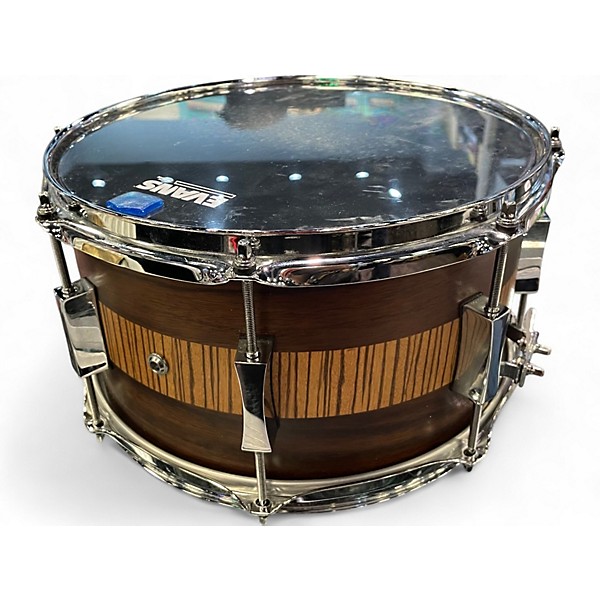 Used Pork Pie 13in Exotic Rosewood Zebrawood Snare Drum ZEBRAWOOD Drum