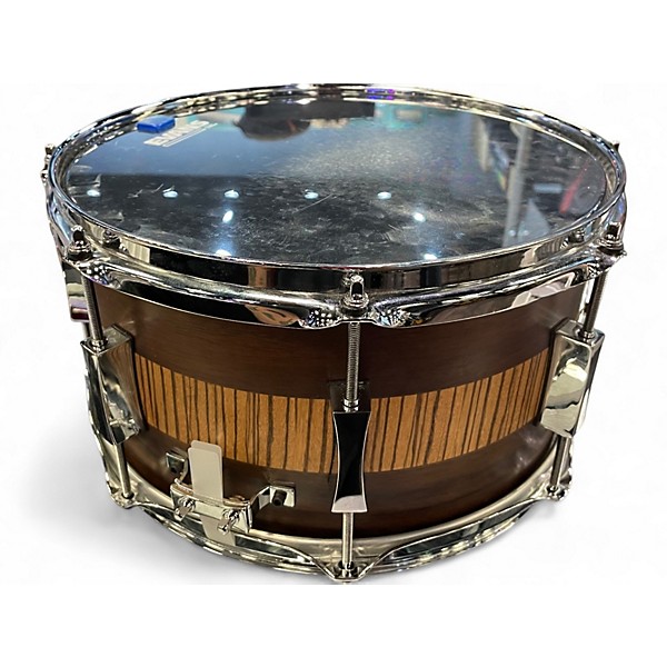Used Pork Pie 13in Exotic Rosewood Zebrawood Snare Drum ZEBRAWOOD Drum