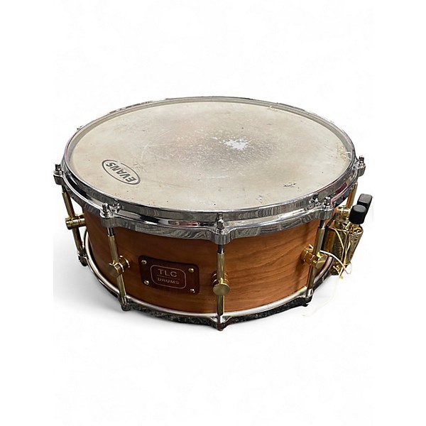 Used Tlc Drums 6.5in 14 x 6.5 8 Ply Cherry Snare Brown Drum