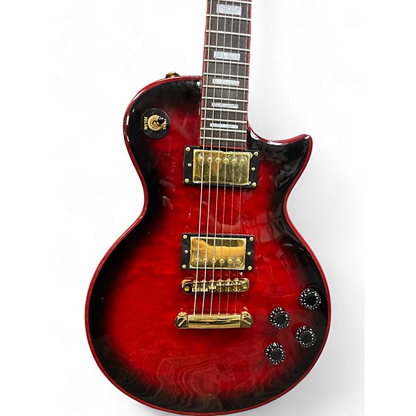Used Firefly ELITE SINGLE CUT CUSTOM COPY Red to Black Fade Solid Body Electric Guitar