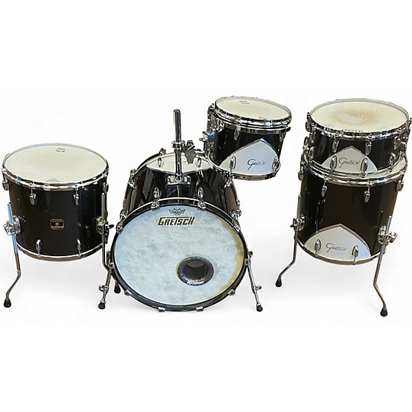 Used Gretsch Drums 5 Piece Renown 57 Black and White Drum Kit
