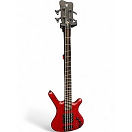 Used Warwick Corvette Double Buck 4 String Trans Red Electric Bass Guitar