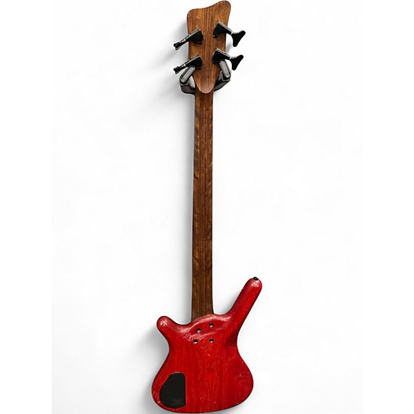 Used Warwick Corvette Double Buck 4 String Trans Red Electric Bass Guitar