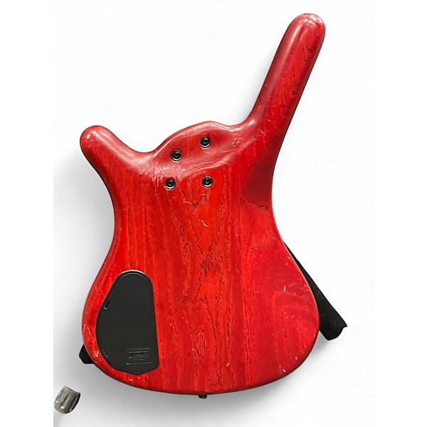 Used Warwick Corvette Double Buck 4 String Trans Red Electric Bass Guitar