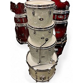 Vintage 1970s Slingerland 4 Piece 4 Piece White Marine Drum Kit