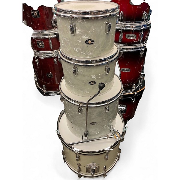 Vintage 1970s Slingerland 4 Piece 4 Piece White Marine Drum Kit