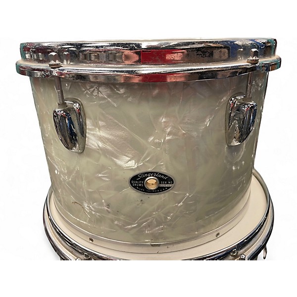 Vintage 1970s Slingerland 4 Piece 4 Piece White Marine Drum Kit