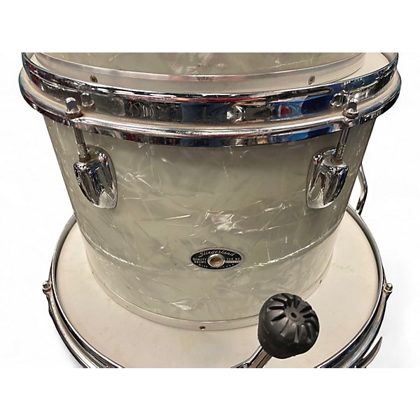 Vintage 1970s Slingerland 4 Piece 4 Piece White Marine Drum Kit