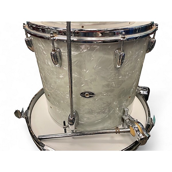 Vintage 1970s Slingerland 4 Piece 4 Piece White Marine Drum Kit
