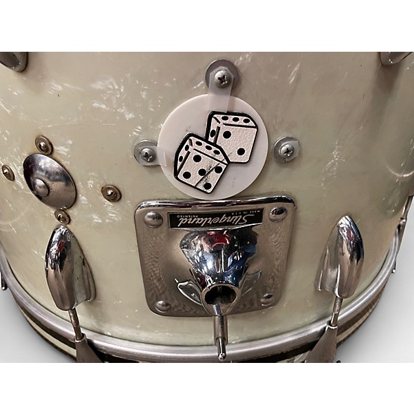 Vintage 1970s Slingerland 4 Piece 4 Piece White Marine Drum Kit