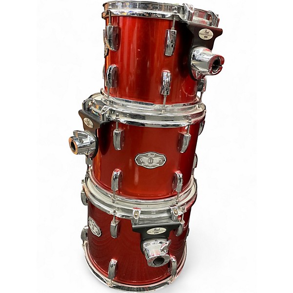 Used Pearl 5 Piece Vision Candy Apple Red Metallic Drum Kit