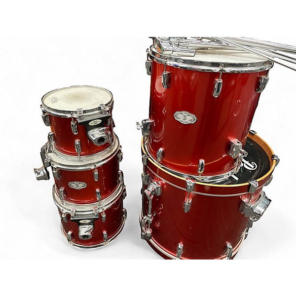 Used Pearl 5 Piece Vision Candy Apple Red Metallic Drum Kit