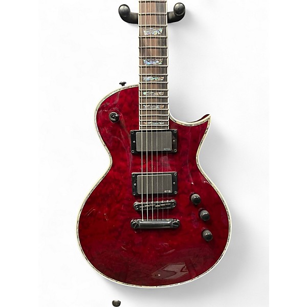 Used ESP EC1000 Deluxe See Thru Black Cherry Solid Body Electric Guitar