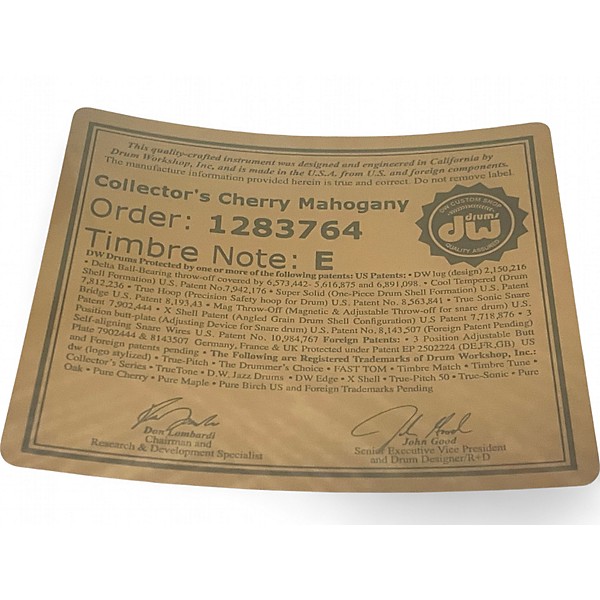 Used DW 14in Collector's Series Cherry Mahogany Mahogany Drum